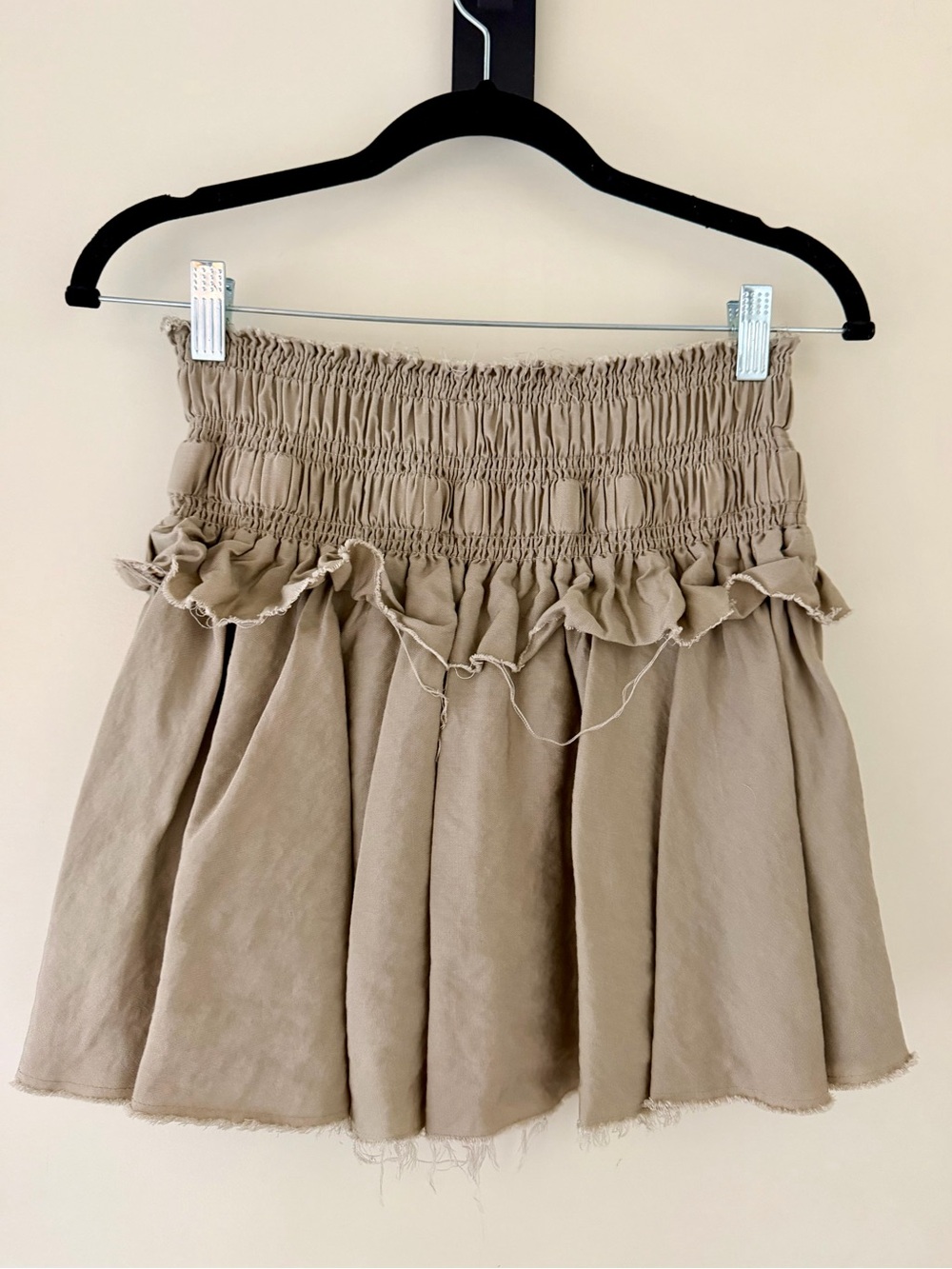 LoveShackFancy Bradfield Ruffle Mini Skirt Elmwood Green S - Picture 3 of 5